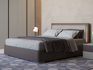 Деревянная двуспальная кровать для хранения