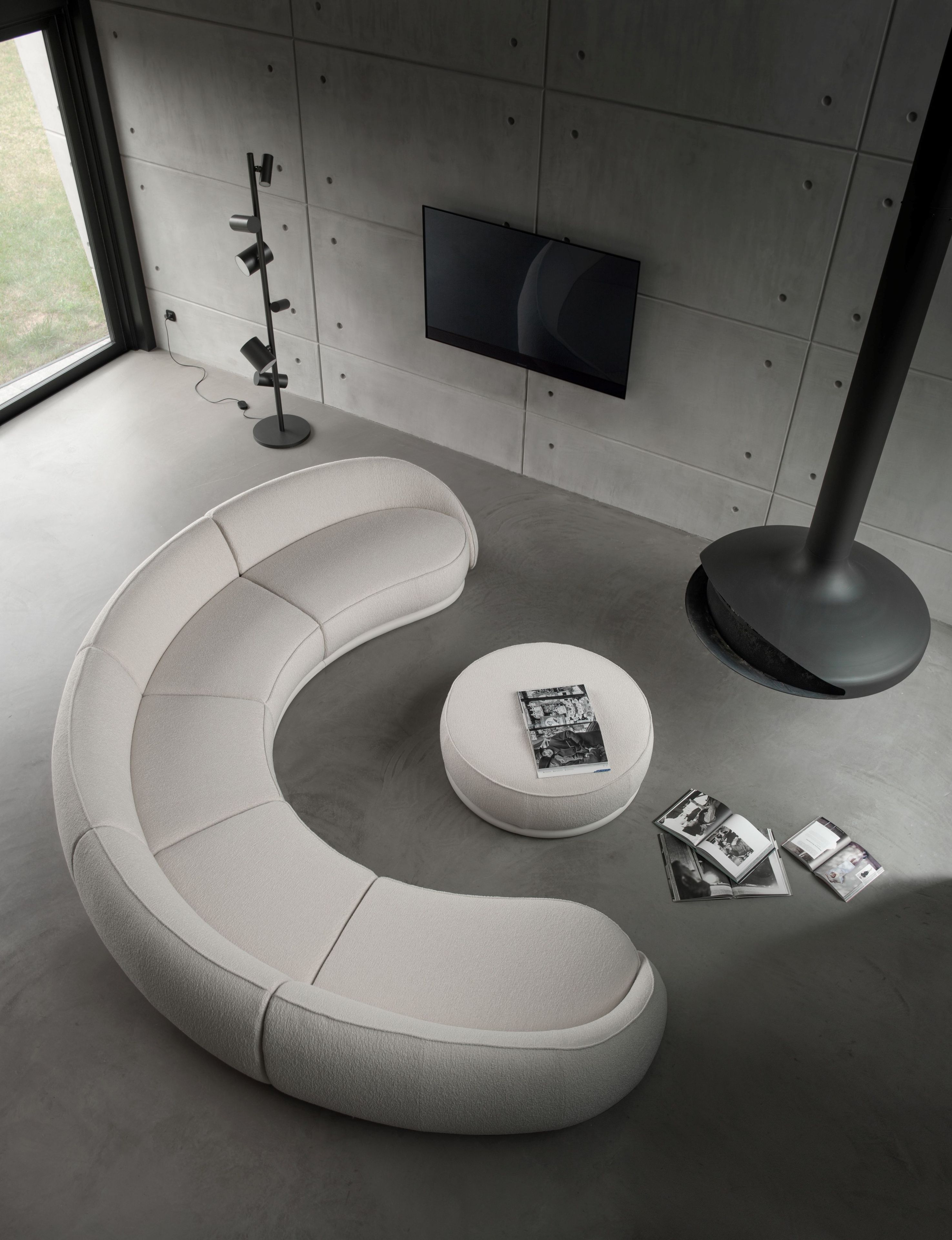 5-местный изогнутый тканевый диван GHIDINI1961 объятия ARCH-00095209 - Вид №4