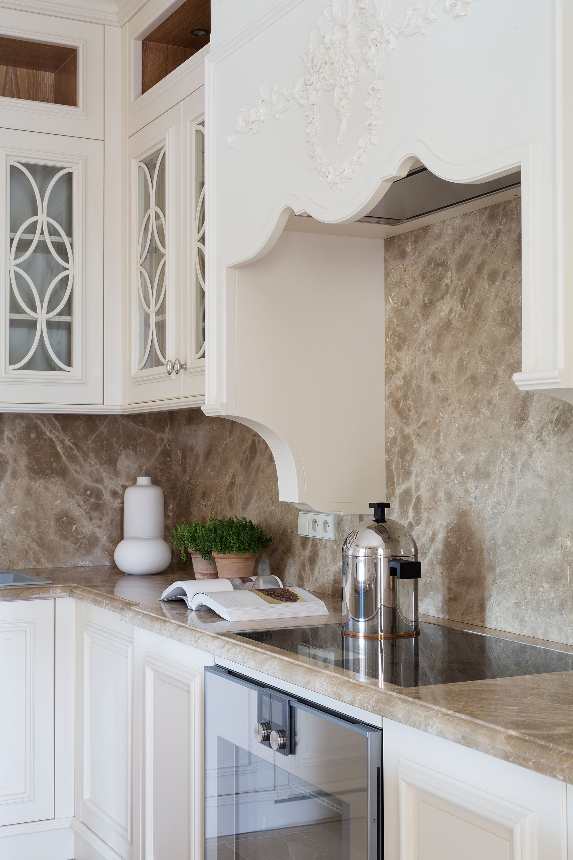 Деревянная линейная кухня с ручками L'Ottocento цветочный ARCH-00047043 - Вид №3