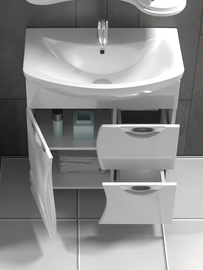 Тумба с раковиной Callao 700 new (Балтика)710⨉440⨉840 мм белый Santreyd sun-id-664575 - Вид №2