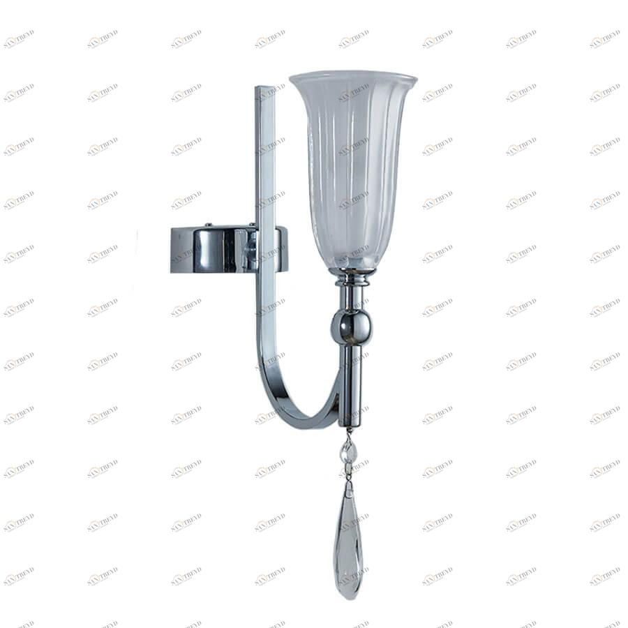 Бра со стеклянным плафоном хром Newport Chrome 4801/A NEWPORT ФЛОРИСТИКА 00-3930514 Прозрачный;хром 