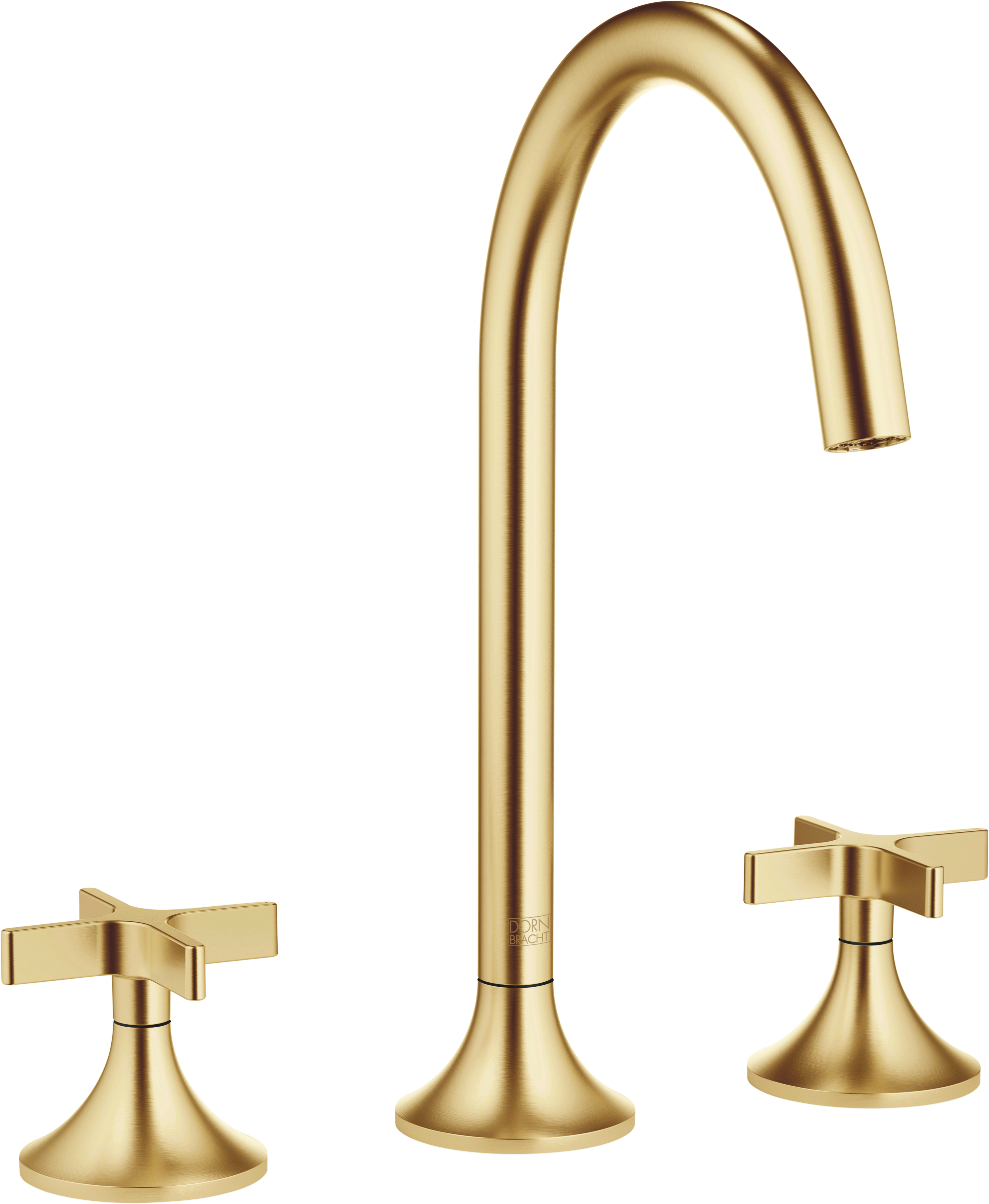 VAIA Смеситель для раковины на три отверстия со сливным клапаном - Brushed Durabrass (23-каратное золото)