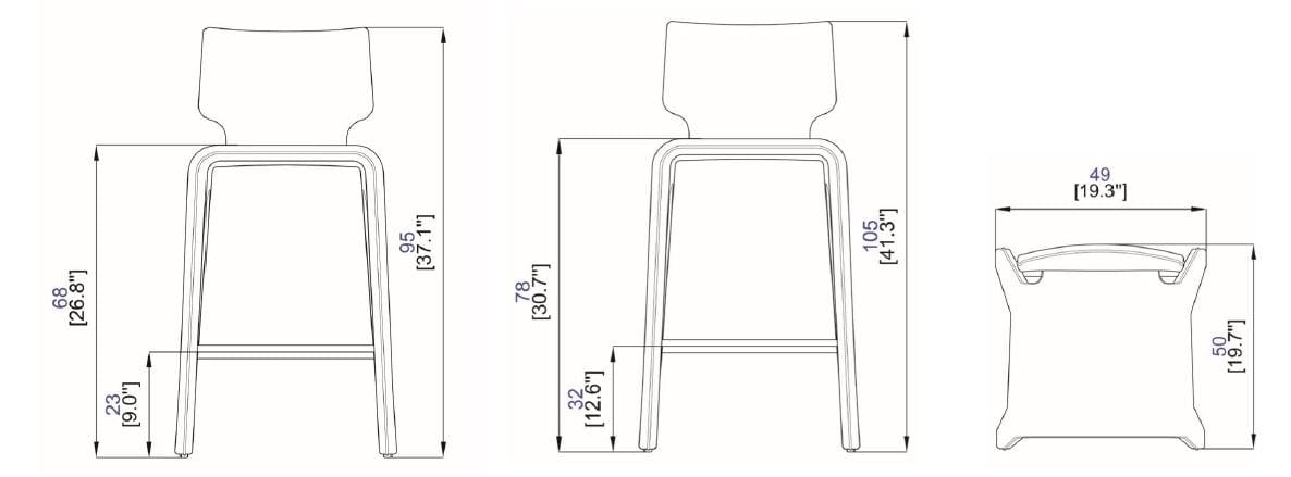 Высокий тканевый стул с подставкой для ног ROCHE BOBOIS Chabada ARCH-00127919 - Вид №2