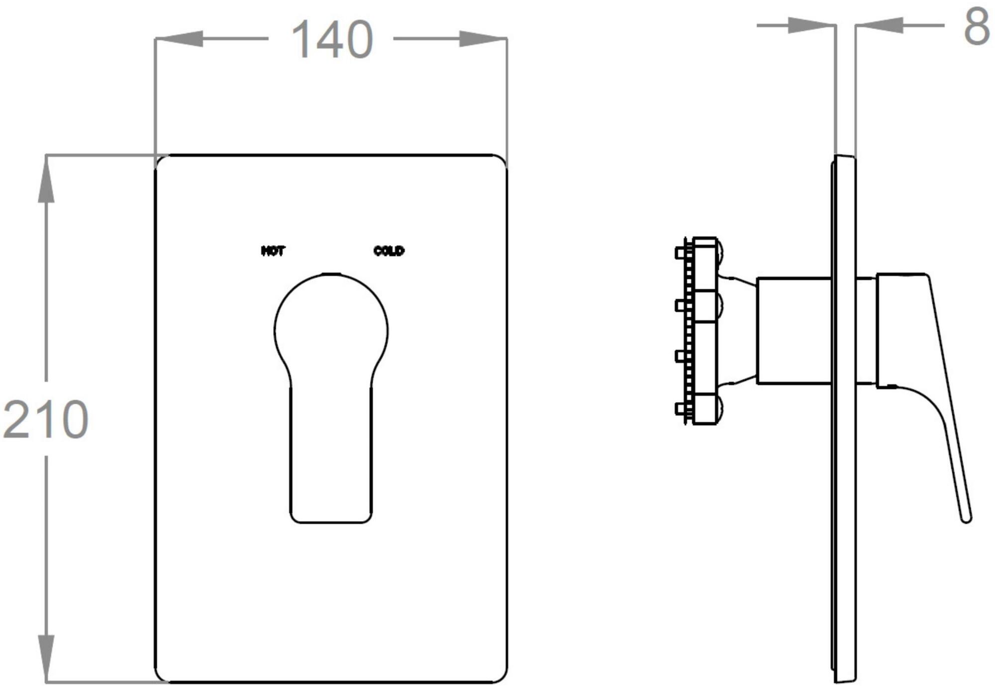 Fir Italia Смеситель для душа встраиваемый латунный с тарелкой New handy 52 5250158 - Вид №1