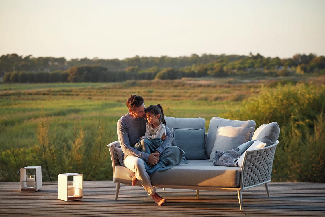 MNST332 Кушетка белая веревка 45мм серебристая Manutti Cascade - Вид №5