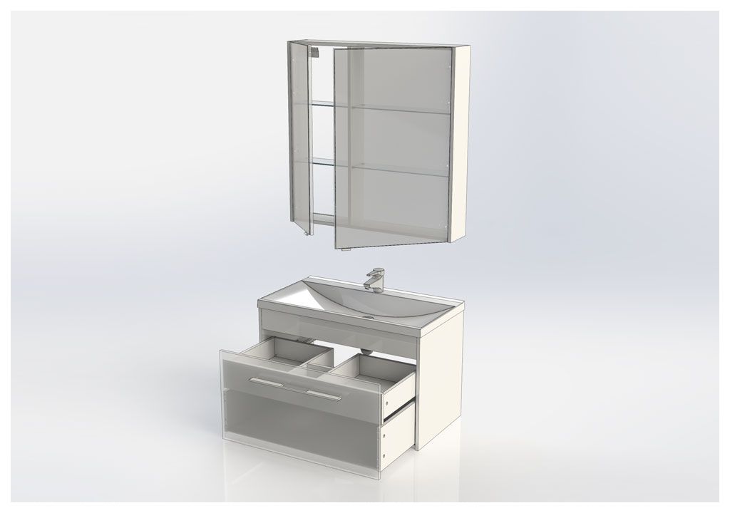 Мебель для ванной Aquanet Августа 90 дуб сонома 00225244 - Вид №4