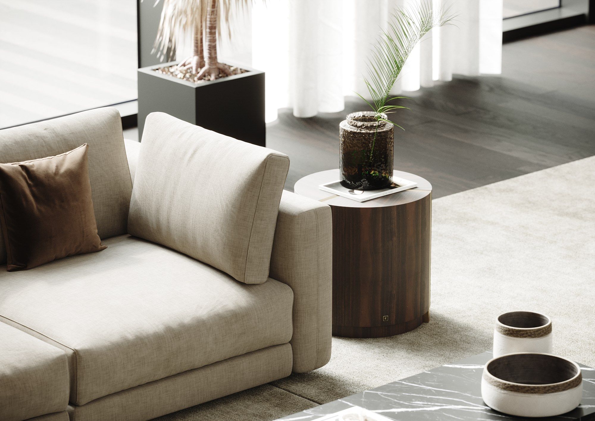 Круглый деревянный журнальный столик для гостиной Laskasas Не другое издание ARCH-00140761 - Вид №2