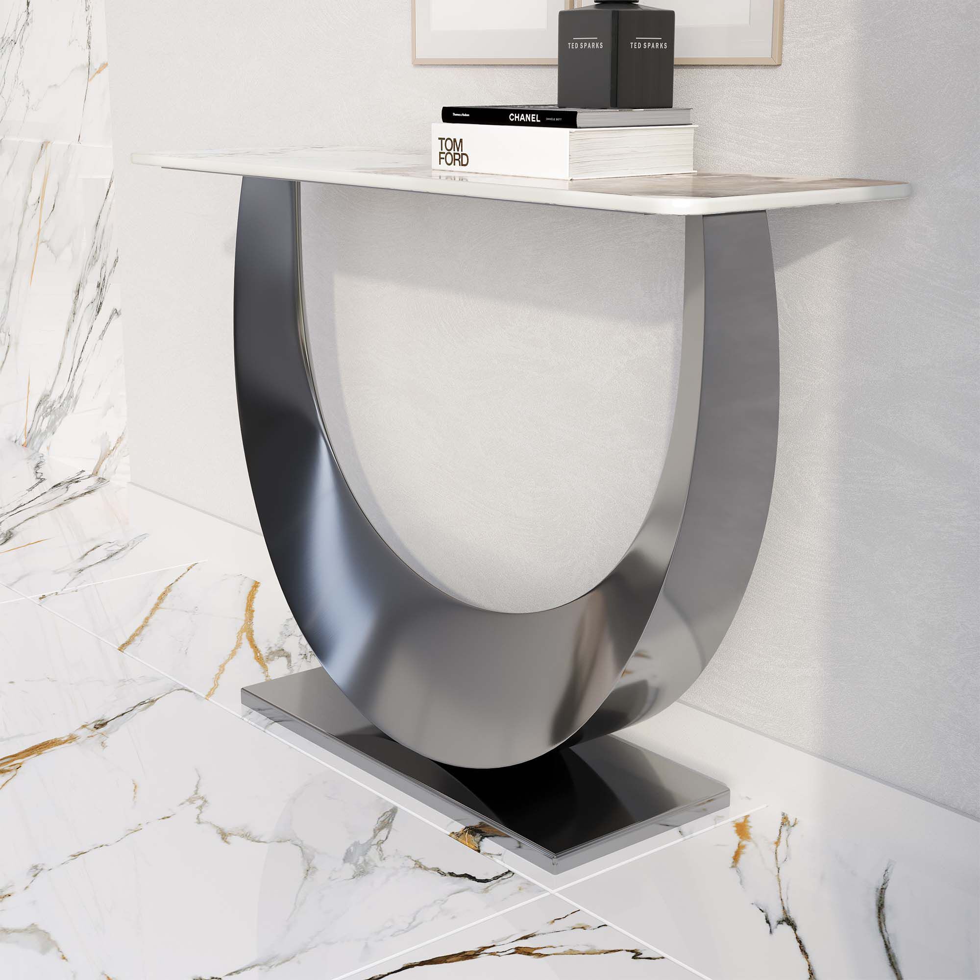 Прямоугольная консоль из спеченного камня и стального основания GIULIA GRILLO ETEREA ARCH-00100912 - Вид №3