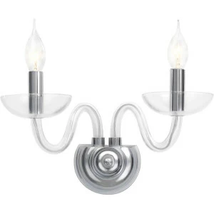 Бра хрустальное на 2 лампы Rivoli Sposa 1003-402 RIVOLI СВЕЧА 00-3931660 Прозрачный;хром