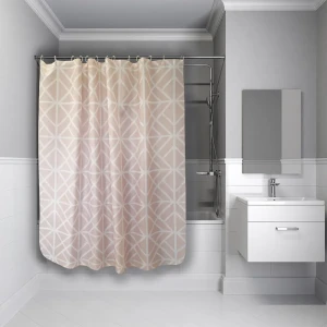 Штора для ванны Вилина 1811-1 с кольцами 180x180 см, полиэстер, цвет бежевый