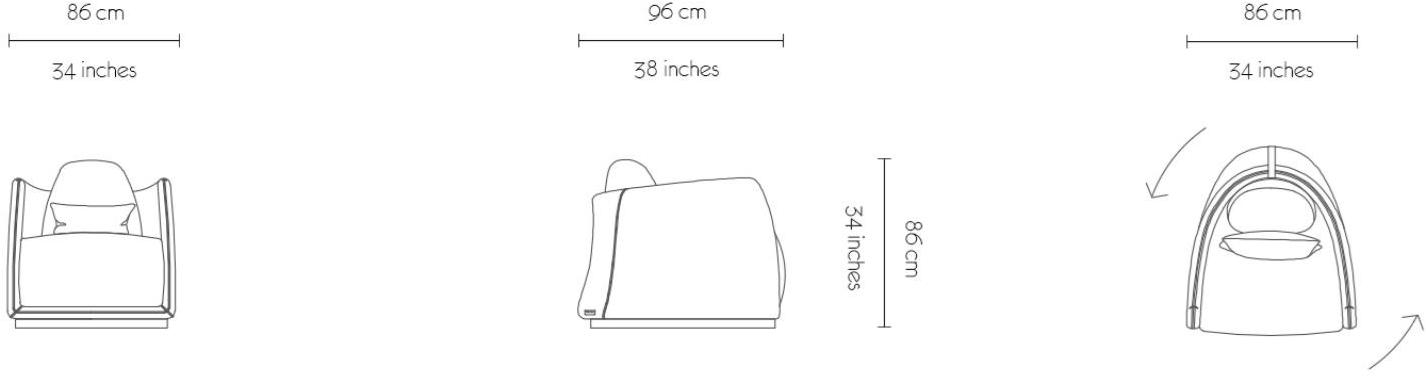 MORADA Кресло с обивкой из ткани с подлокотниками  Palm royal ac  - Вид №5