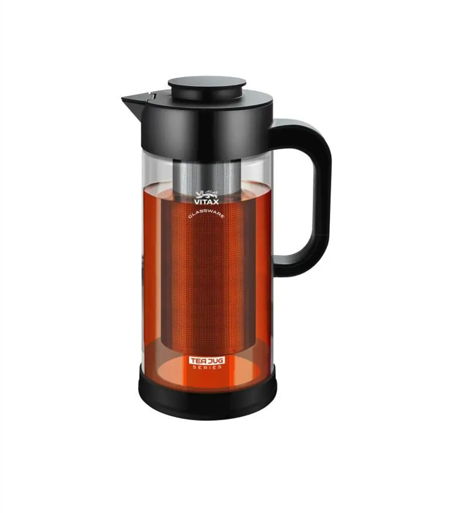91769298 Заварочный чайник с ситечком 1300 мл Vitax VX-3331 Tea Jug стекло цвет бесцветный/прозрачный STLM-0886093