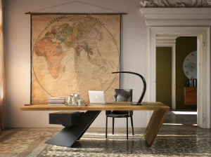 Прямоугольный стол из стали и дерева