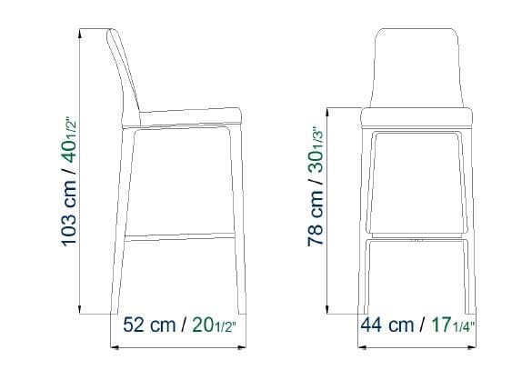 Высокий тканевый стул со спинкой ROCHE BOBOIS Aida ARCH-00084039 - Вид №8