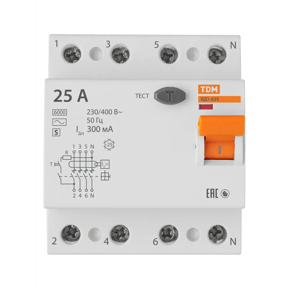 УЗО TDM Electric ВД1-63S — надёжная защита от токов утечки 89347159 STLM-1101838 - Вид №1