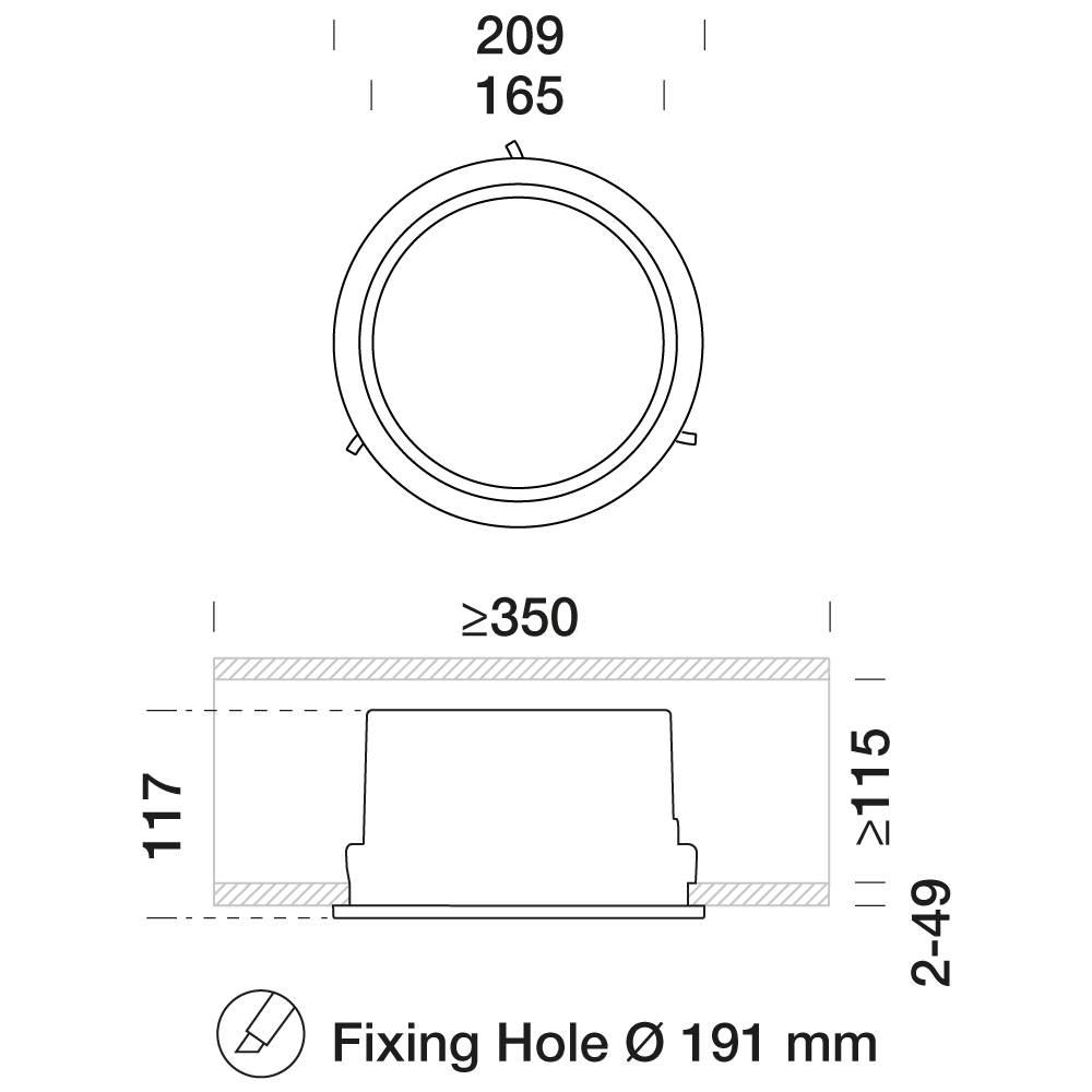 8534513 Встраиваемый в потолок светильник Platek ASTER Large  ASTER Large PRO - 1 COB 3000K 38°  - Вид №2