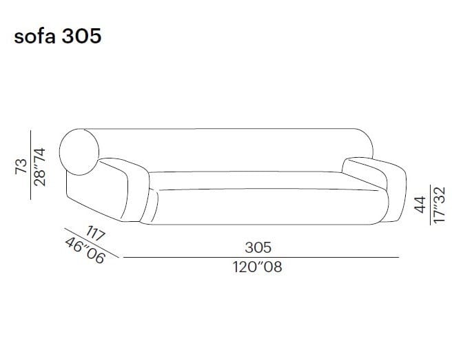 3-местный тканевый диван Meridiani Оскар ARCH-00014413 - Вид №6