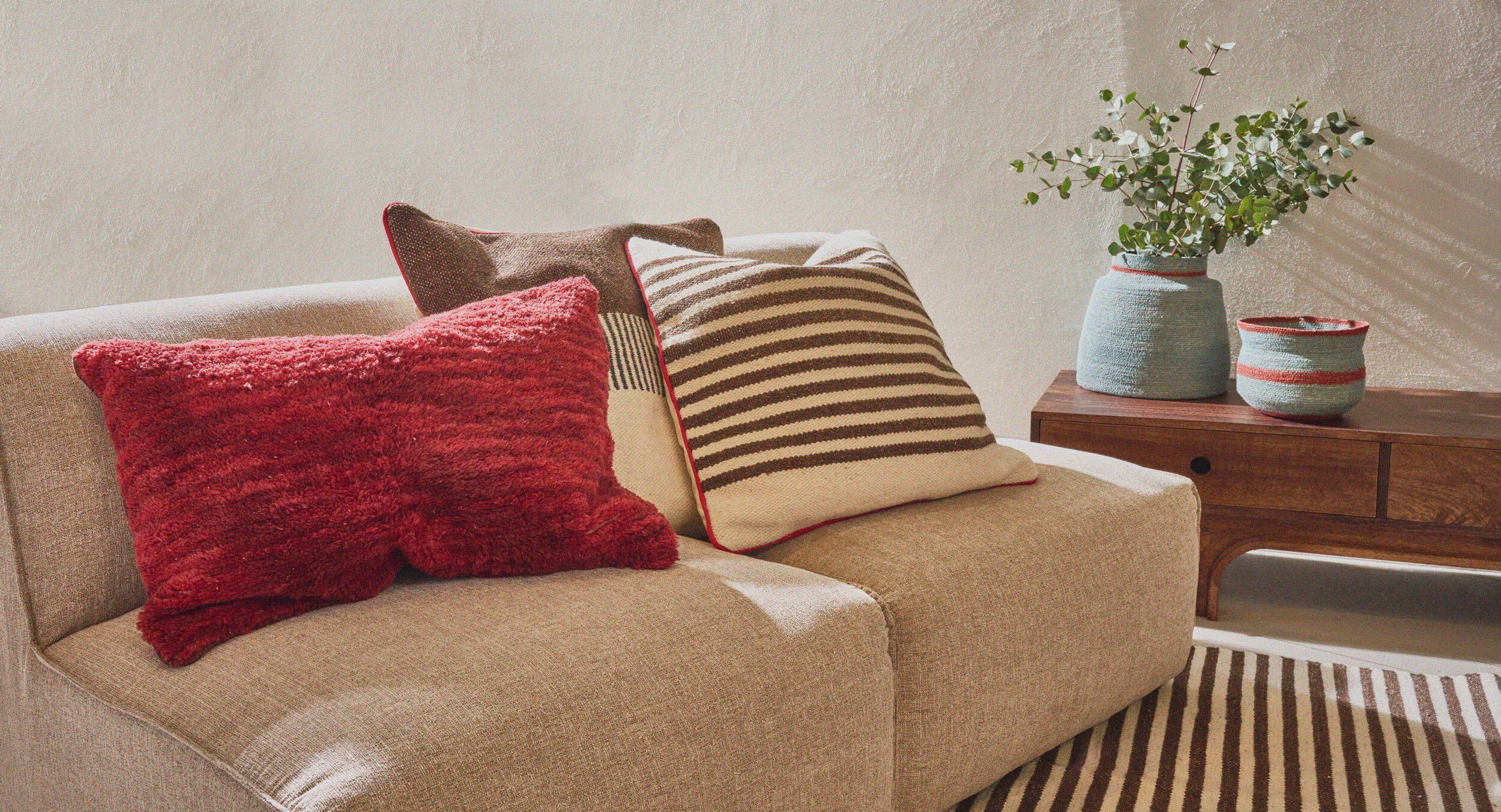 Шерстяная полосатая подушка для пола POMAX Памплона ARCH-00063369 - Вид №2