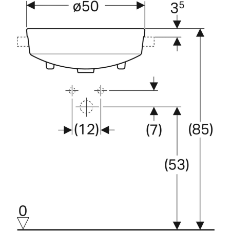 500.783.01.2 Полувстраиваемая раковина Geberit VariForm круглой формы Geberit  - Вид №3