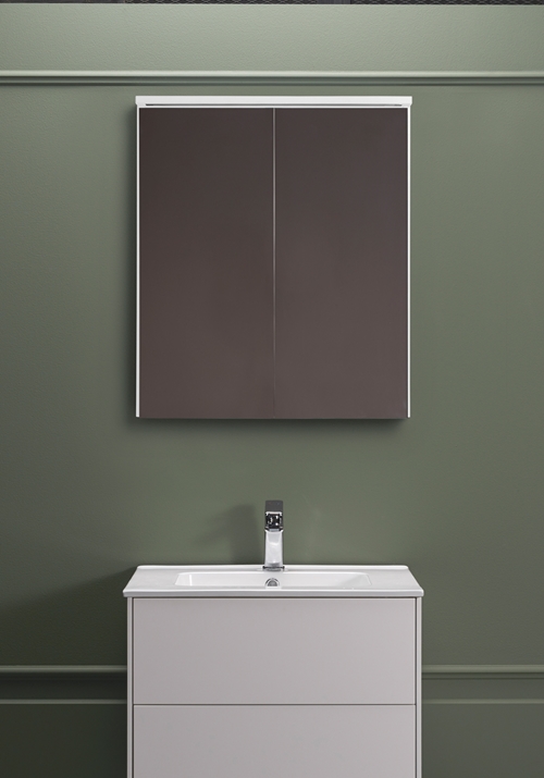 1590700 Шкаф Кромкого Зеркала 600 Белый Hafa  Белый  - Вид №1