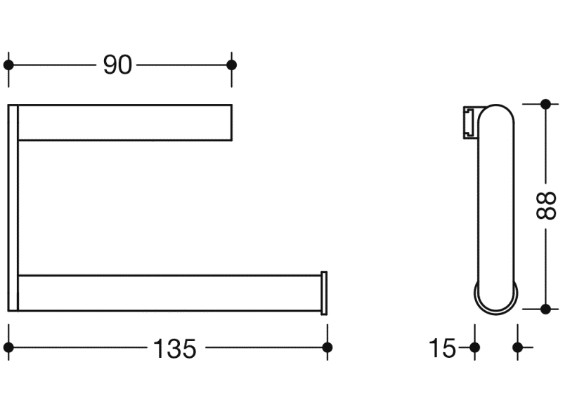 900.21.00040 держатель для туалетной бумаги HEWI System 900 - Вид №4