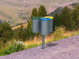 Наружная стальная стойка для мусора