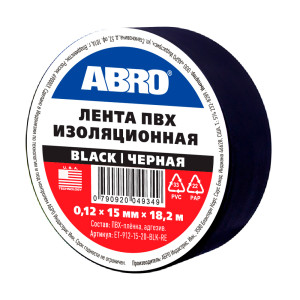 90671884 Изолента 15 мм х 18.2 м черная STLM-0332185 ABRO