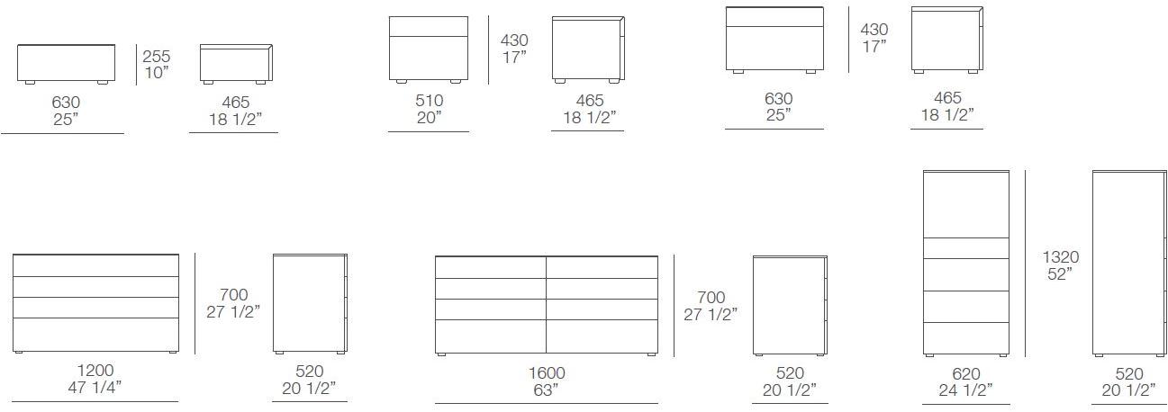 Poliform Деревянная тумбочка с ящиками Abbinabili sun-id-1435017 - Вид №3