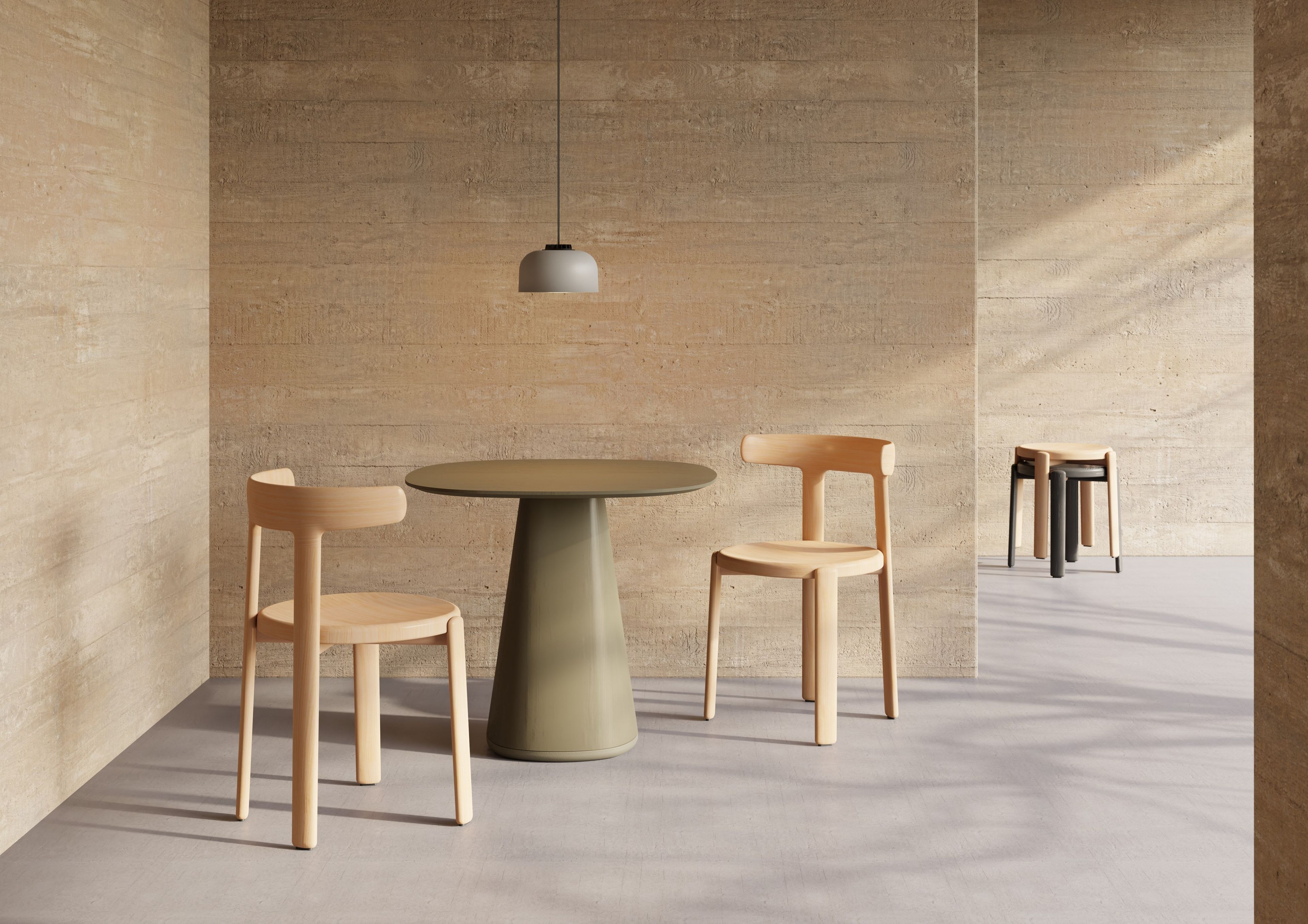 Низкий табурет из ясеня Vergés тура ARCH-00121108