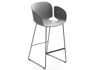 Высокий табурет из полипропилена с подлокотниками