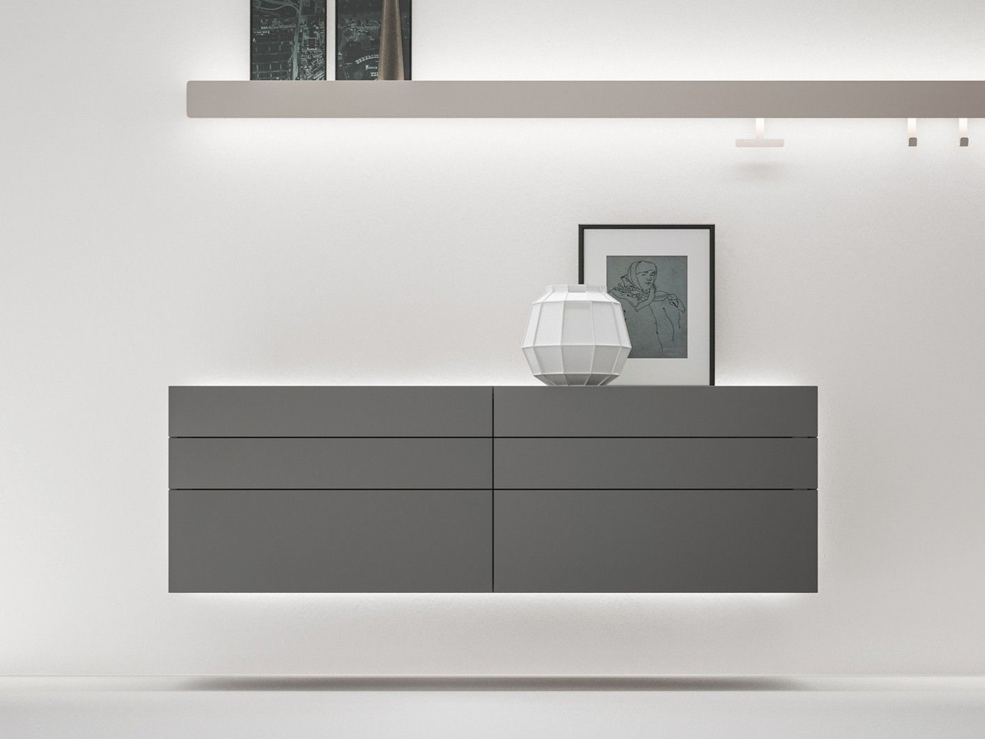 Деревянный подвесной секционный комод Caccaro Filnox ARCH-00068619