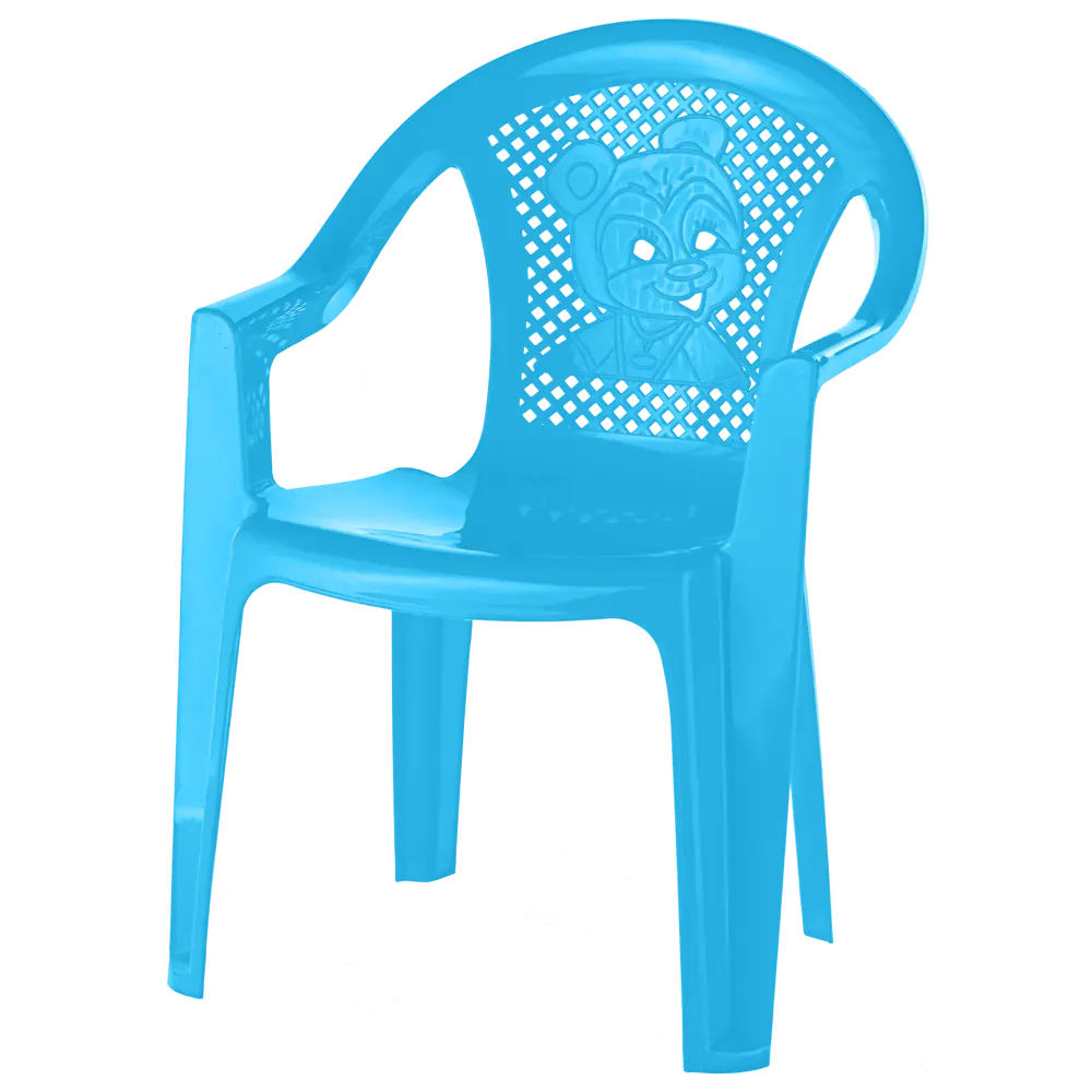 Стул садовый детский 38x32x53 см пластик синий ЭЛЛАСТИК-ПЛАСТ STLM-2209029 - Вид №1