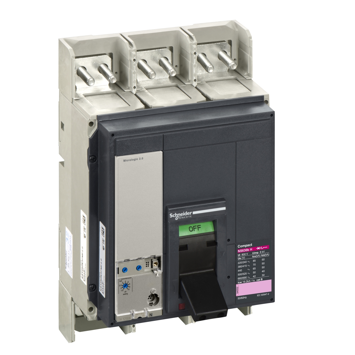 34421 Силовой автомат NS 630, Micrologic 5.0 E, 70кА, 3P, 630А Schneider Electric Compact 