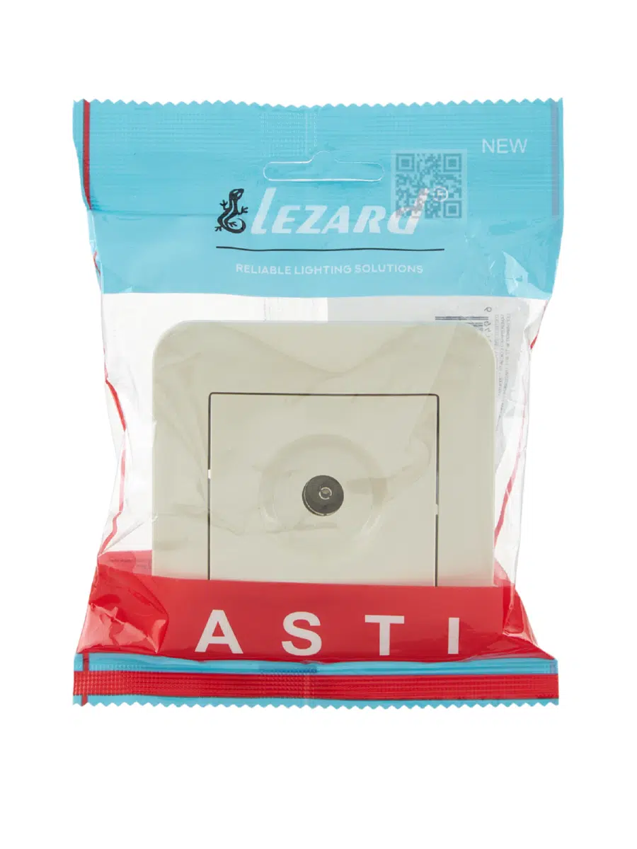 ASTI Розетка ТВ проходная крем LEZARD 7081-0303-129