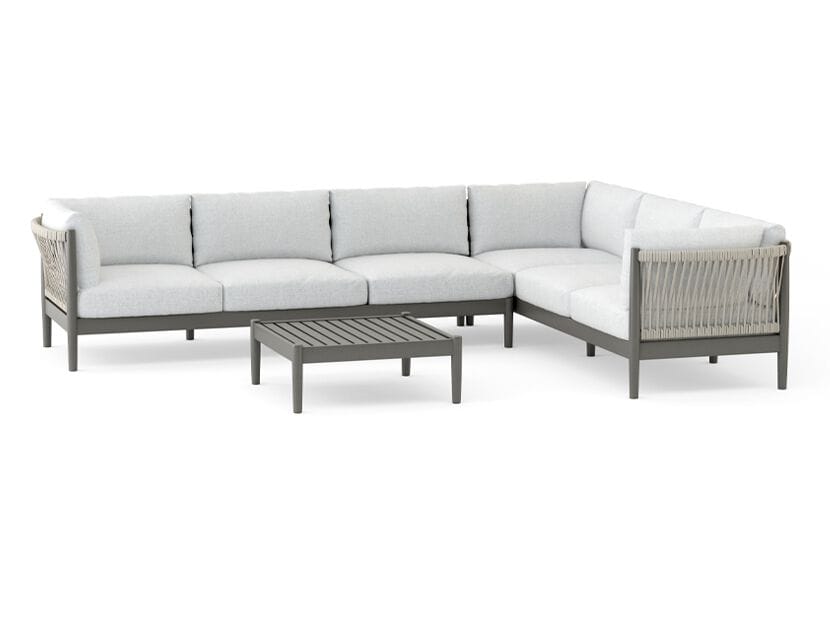 Секционный садовый диван из алюминия с порошковым покрытием и тканью Walters Georgica Aluminium ARCH-00145067 - Вид №1