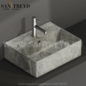 IN046AG Подвесная раковина настенная прямоугольная Ceramica Globo T-EDGE серая