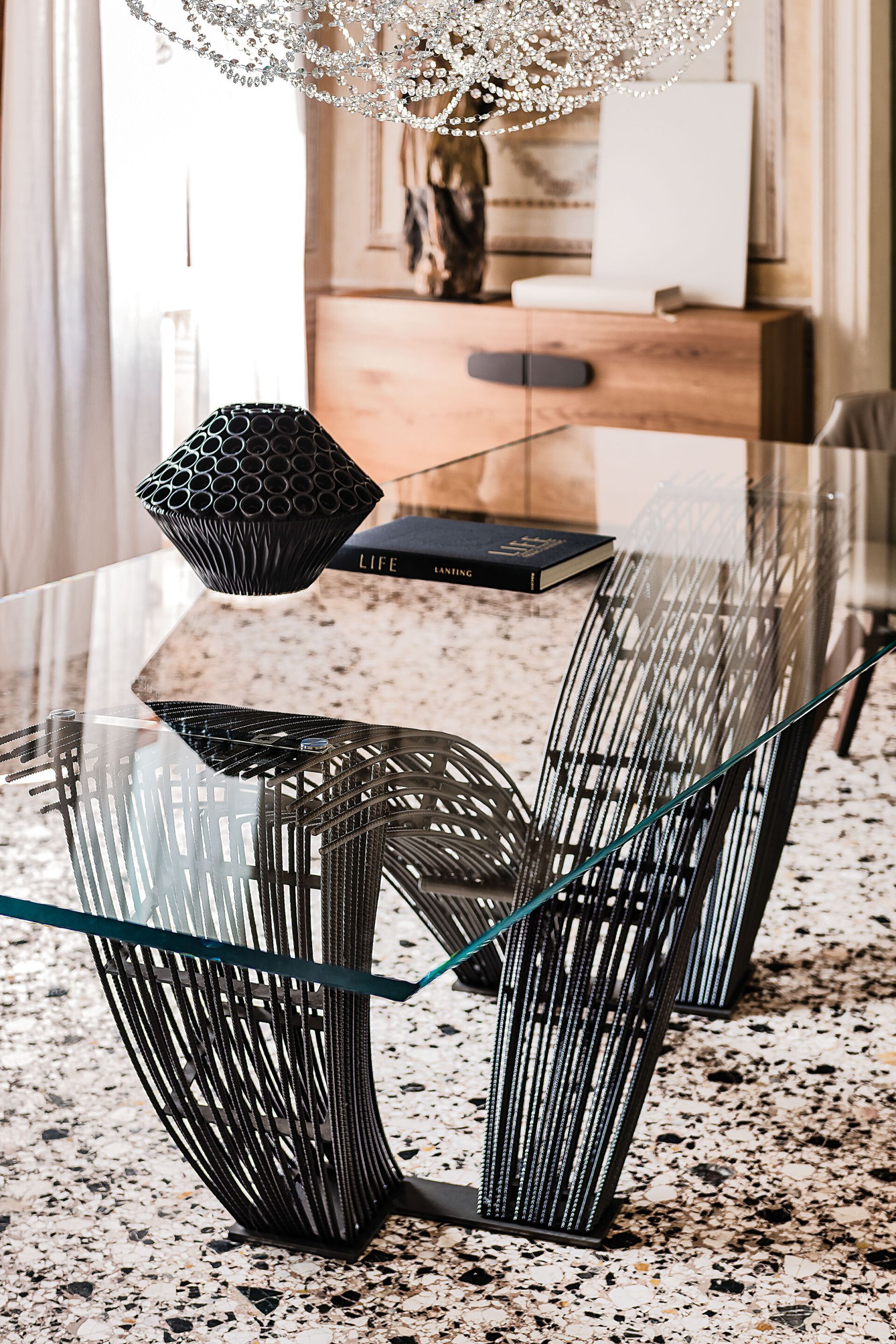 Прямоугольный стол из стали и хрусталя Cattelan italia HYSTRIX ARCH-00042127 - Вид №5