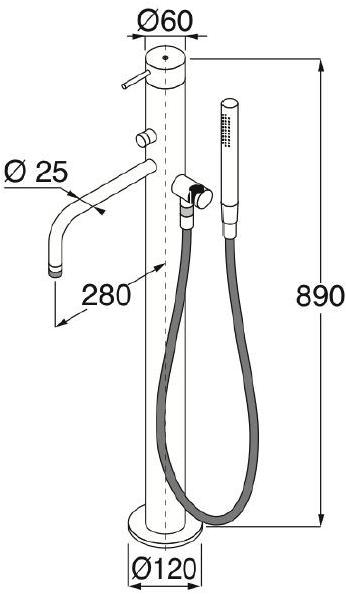 Boffi Смеситель для ванны напольный с переключателем Minimal sun-id-1465403 - Вид №2