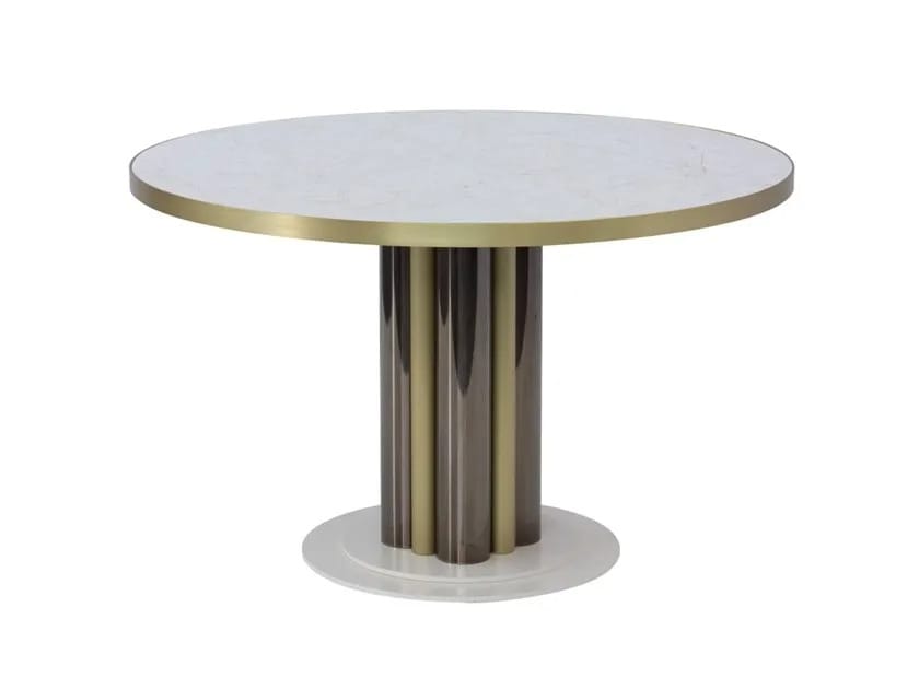 Круглый стол со стальным основанием и кварцевым верхом ORO NERO Collection Swing ARCH-00144533