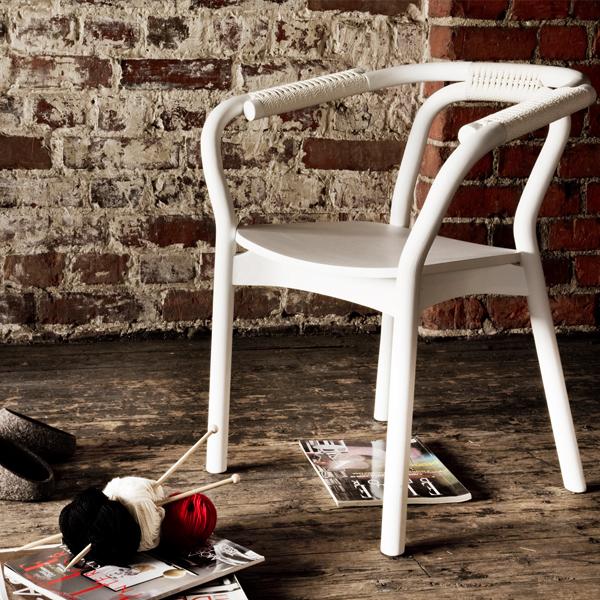 Стул из ясеня Knot 72х58.5х50.5 см, белый-белая оплетка Normann Copenhagen 602010 - Вид №1