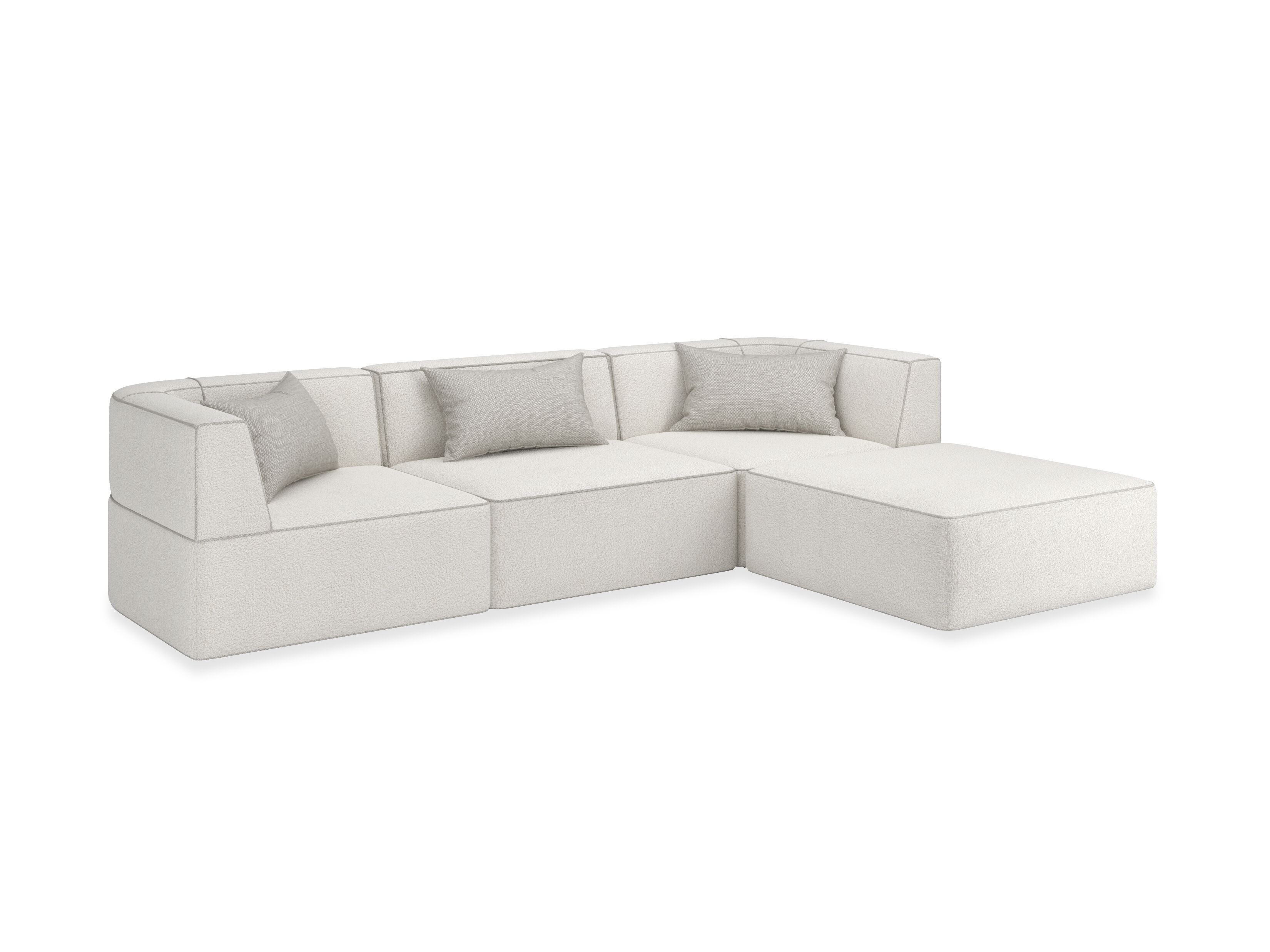 Модульный диван из нубука с полуостровом на 3 места Caracole Марбелья ARCH-00108460