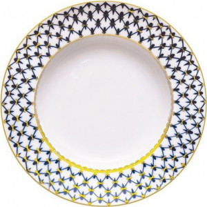 80429 Императорский фарфоровый завод Тарелка суповая ИФЗ "Кобальтовая сетка. Глубокая" 22см Фарфор твердый