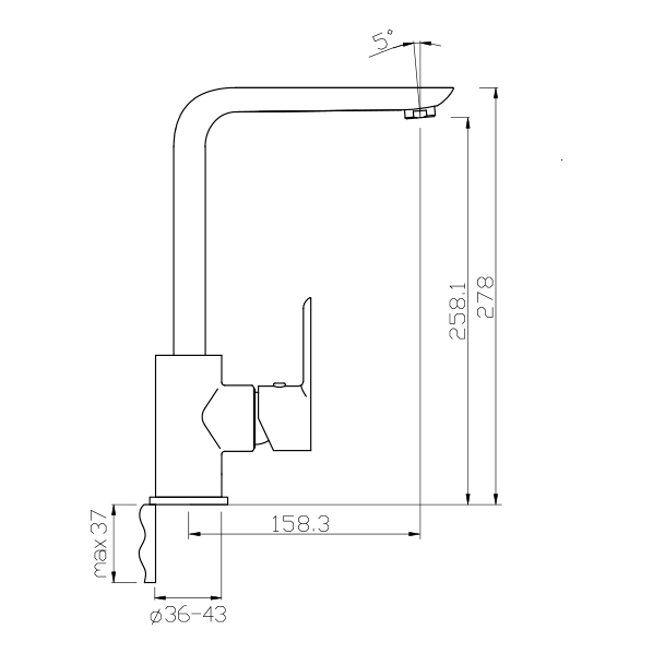 35-03P OLIMP  Смеситель для кухни  ARGO kran 3503polimp - Вид №1