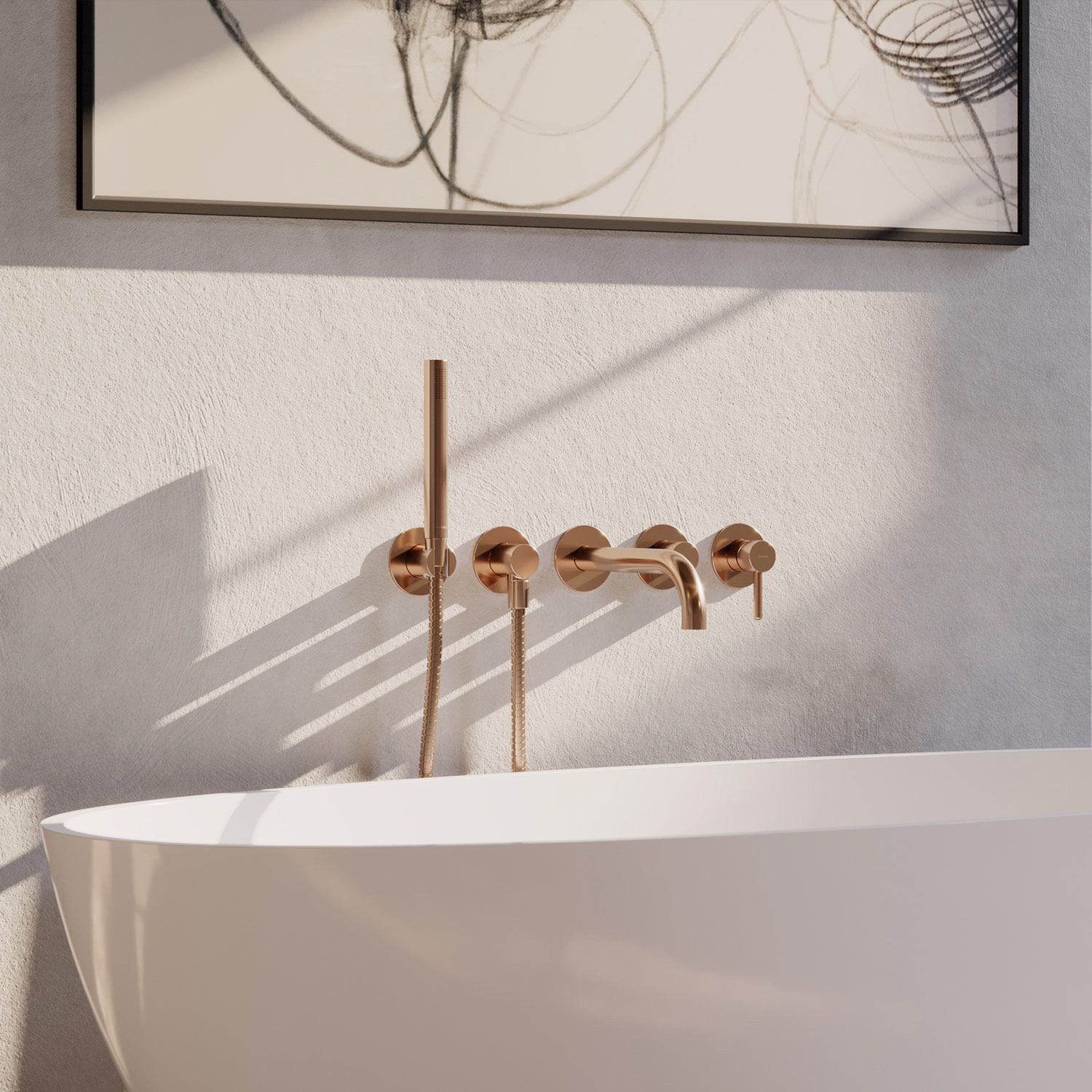 Настенный смеситель для ванны с 5 отверстиями и ручным душем OMNIRES Y Y1237/1 ARCH-00110371 - Вид №12