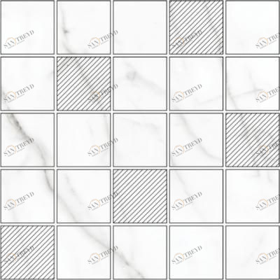 Мозаика Black & White K-60/NR(LR)/m14 White 30.7x30.7 Kerranova sun-id-328939