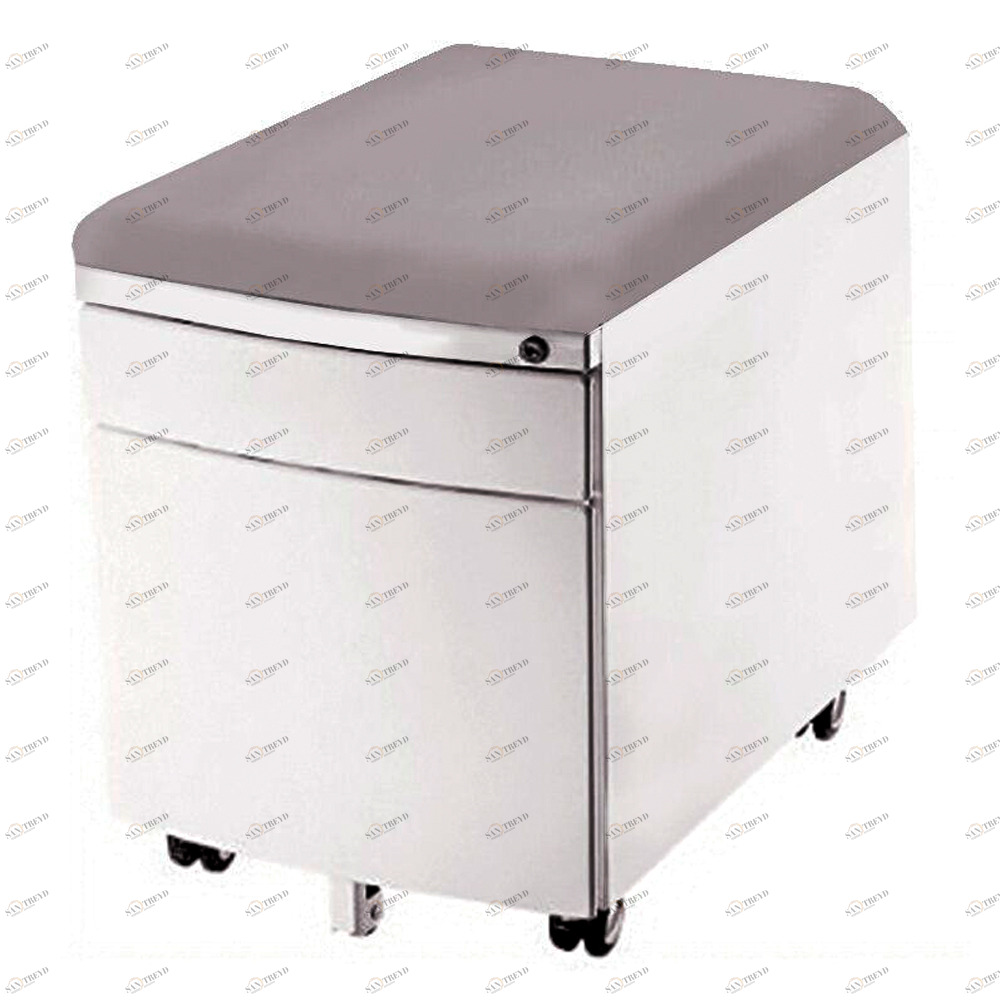 Тумбочка с колесами белая, серая подушка A/C Pure COMF-PRO  336193 Белый;серый Santreyd 