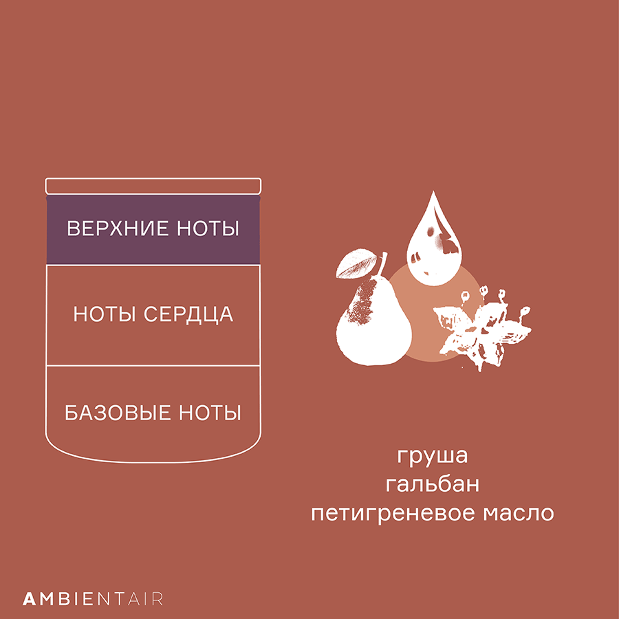 VV040PMEF Свеча ароматическая enchanted forest, Гранат, 40 ч Ambientair  - Вид №6