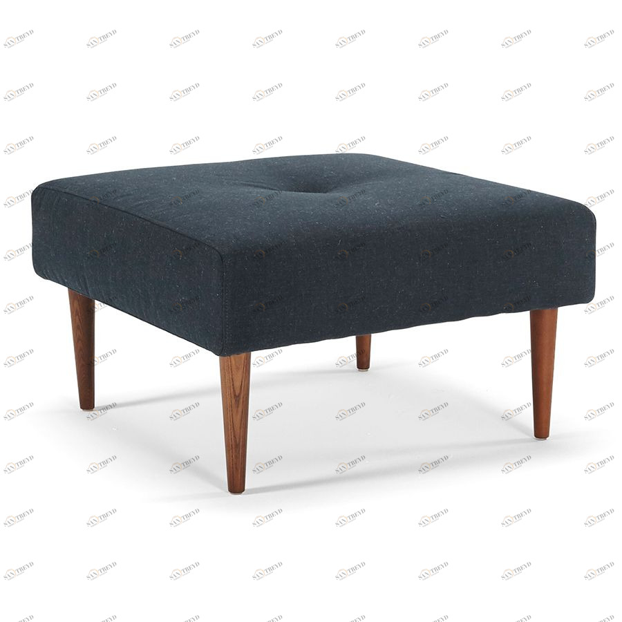Пуф Recast с ножками из темного дерева и черной рамой, тёмно-синий Innovation Living RECASTPF515
