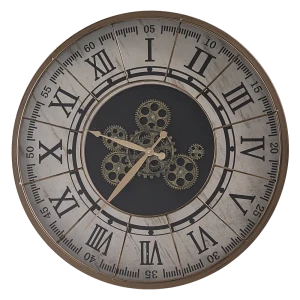Часы настенные Dream River Рим Шестеренки круглые металл цвет бронза бесшумные ø57 см
