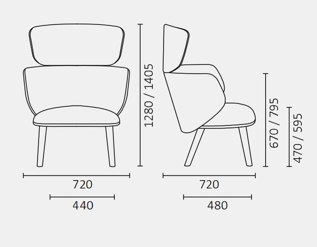 Тканевое кресло для контракта Leyform Alisè Lounge ARCH-00127452 - Вид №13